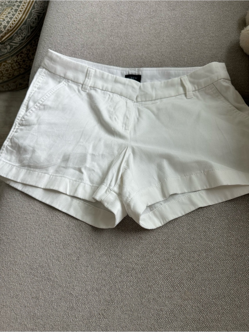 J. Crew White High-Waist Cotton Shorts